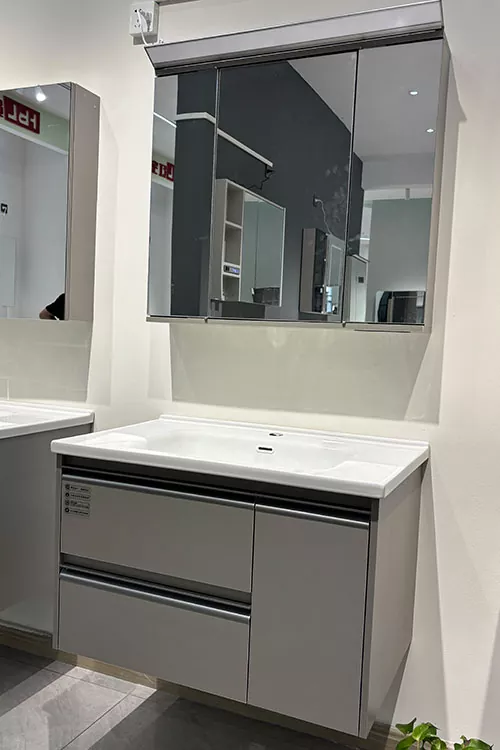 Multi-Layer Solid Wood Bathroom Vanity with Mirror Cabinet