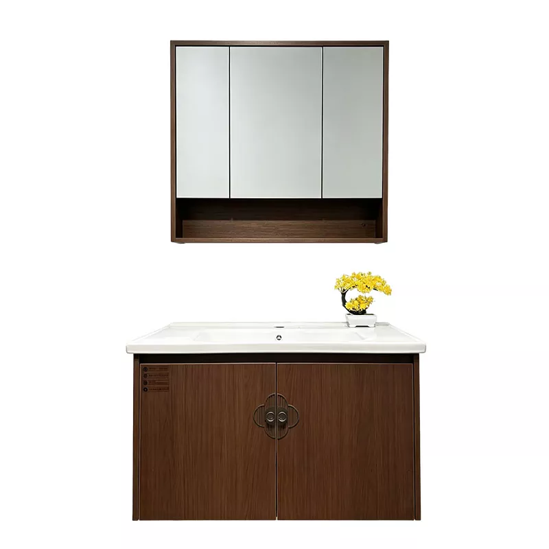 Mehrschichtiger Badezimmer-Waschtisch aus Massivholz für Ferienwohnungen
