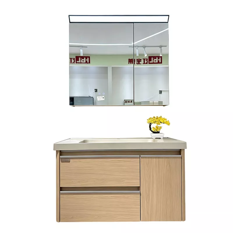 Mehrschichtiger Badezimmer-Waschtisch aus massivem Holz für den Wohnbereich